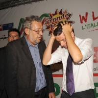 Foto Nicoloro G. 03/09/2012 Ravenna Nell’ ambito della Festa Provinciale del PD di Ravenna si è svolto un seguitissimo incontro che ha visto i sindaci di Firenze, Ravenna e Imola dibattere sul tema ” L’ Italia dei Comuni ”. nella foto Fabrizio Matteucci, Sindaco di Ravenna e Matteo Renzi, Sindaco di Firenze