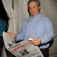 Foto Nicoloro G. 24/08/2012 Ravenna Il presidente della Regione Emilia-Romagna apre la Festa Provinciale del PD di Ravenna che si manifesta sotto lo slogan " Viva l' Italia, l' Italia che non ha paura ". nella foto Claudio Sardo, direttore dell'Unità