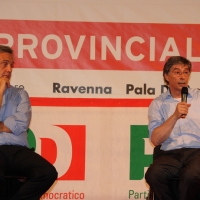 Foto Nicoloro G. 24/08/2012 Ravenna Il presidente della Regione Emilia-Romagna apre la Festa Provinciale del PD di Ravenna che si manifesta sotto lo slogan " Viva l' Italia, l' Italia che non ha paura ". nella foto Claudio Sardo – Vasco Errani