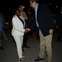 Foto Nicoloro G.  31/08/2014   Ravenna    Festa Provinciale de L' Unità. nella foto la parlamentare europea Cècile Kyenge con il sindaco di Ravenna Fabrizio Matteucci.