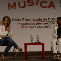 Foto Nicoloro G.  31/08/2014   Ravenna    Festa Provinciale de L\' Unità. nella foto Lina Taddei , del Forum Immigrazione, e la parlamentare europea Cècile Kyenge.