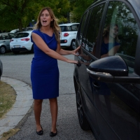Foto Nicoloro G.  01//09/2014   Ravenna    Festa Provinciale de L\' Unità . nella foto il ministro Maria Elena Boschi al suo arrivo alla Festa.