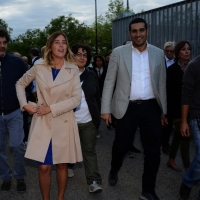 Foto Nicoloro G.  01//09/2014   Ravenna    Festa Provinciale de L\' Unità . nella foto il ministro Maria Elena Boschi al suo arrivo alla Festa accolta dal presidente provinciale delPD di Ravenna Michele De Pascale.