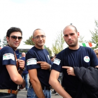 Foto Nicoloro G.  04/09/2010  Mirabello (Ferrara)  Nell'ambito della 29ª edizione della Festa tricolore di Mirabello dal titolo "Con Fini. Futuro e Libertà per l'Italia" (in programma dal 31 agosto al 5 settembre 2010). nella foto Tre aderenti di Salerno