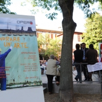 Foto Nicoloro G. 26/05/2011 Ravenna Con l' intervento del segretario nazionale della CGIL entra nel vivo il festival del lavoro " Opera Fabbrica - Lavorare e' un' arte ", organizzato dalla camera del Lavoro di Ravenna. nella foto Il Manifesto dell'evento