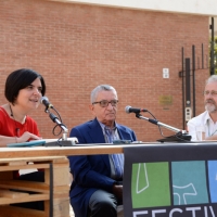 Foto Nicoloro G. 28/09/2013 Rimini Quinta edizione del Festival Francescano dedicato al tema del ” cammino ” affrontato nelle sue connotazioni più vicine al francescanesimo e cioè l’ ospitalità, l’ itineranza, il pellegrinaggio. nella foto Simona Mulazzani – Andrea Bartali – Saverio Orselli  