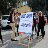 Foto Nicoloro G.    18/09/2015   Ravenna    Si sono svolti i funerali di Sergio Guerra, \' l\' ultimo artigiano del Volley \' tra i piu\' vittoriosi di tutti i tempi entrato nei Guinness dei primati. nelle foto alcune delle sue ragazze con le quali vinse importanti trofei.