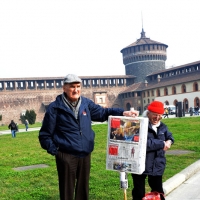 Foto Nicoloro G. 23/02/2016 Milano Cerimonia funebre laica in onore del semiologo e scrittore Umberto Eco. nella foto in attesa del feretro del professore e scrittore.