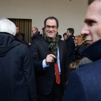 Foto Nicoloro G. 23/02/2016 Milano Cerimonia funebre laica in onore del semiologo e scrittore Umberto Eco. nella foto Stefano, figlio del professore.