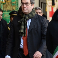 Foto Nicoloro G. 23/02/2016 Milano Cerimonia funebre laica in onore del semiologo e scrittore Umberto Eco. nella foto Stefano, figlio del professore.
