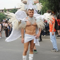 Foto Nicoloro G.  12/06/2010 Milano  Manifestazione del \" gay-pride \" con corteo da piazza Castello a piazza Duomo. nella foto Partecipante alla manifestazione