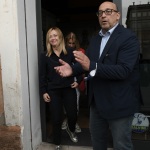 Foto Nicoloro G.   26/09/2021   Ravenna    Breve presenza in citta' della leader di Fratelli d' Italia a sostegno del candidato sindaco della lista civica Viva Ravenna sostenuto da Lega e Fratelli d' Italia. nella foto Giorgia Meloni e Filippo Donati candidato sindaco per la lista civica Viva Ravenna appoggiato da Lega e Fratelli d' Italia.