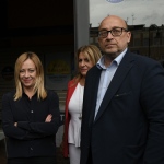Foto Nicoloro G.   26/09/2021   Ravenna    Breve presenza in citta' della leader di Fratelli d' Italia a sostegno del candidato sindaco della lista civica Viva Ravenna sostenuto da Lega e Fratelli d' Italia. nella foto Giorgia Meloni e Filippo Donati candidato sindaco per la lista civica Viva Ravenna appoggiato da Lega e Fratelli d' Italia.