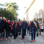 Foto Nicoloro G.   25/11/2023   Ravenna   Nella giornata internazionele per l\' eliminazione della violenza contro le donne si e\' svolta una manifestazione con corteo per le strade della citta\'. nella foto il sindaco di Ravenna Michele de Pascale in testa al corteo con altri amministratori.