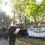 Foto Nicoloro G.   25/11/2023   Ravenna   Nella giornata internazionele per l\' eliminazione della violenza contro le donne si e\' svolta una manifestazione con corteo per le strade della citta\'. nella foto sosta con lettura davanti ad una casa dove e\' stato commesso un femminicidio