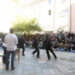 Foto Nicoloro G.   25/11/2023   Ravenna   Nella giornata internazionele per l\' eliminazione della violenza contro le donne si e\' svolta una manifestazione con corteo per le strade della citta\'. nella foto la performance in chiusura della manifestazione.