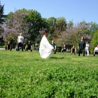 Foto Nicoloro G. 28/04/2012 Milano In occasione della giornata mondiale del Taichi e del Qi Gong, con il patrocinio del Comune di Milano, si terranno lezioni gratuite di Taichi in alcuni parchi della citta’. Le lezioni sono tenute dal maestro caposcuola Xia Chaozhen. nella foto Xia Chaozhen