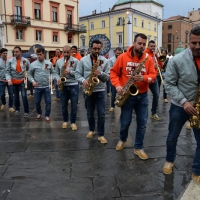 Foto Nicoloro G.  02/05/2014  Rimini     Aperta ufficialmente la tre giorni organizzata dalla CGIL \" Giornate del Lavoro \" tra incontri, concerti, dibattiti, idee. nella foto la P Funking Band che in apertura della manifestazione ha attraversato il centro di Rimini con una esibizione molto applaudita.