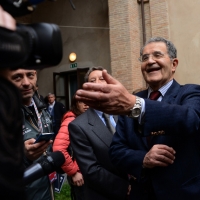 Foto Nicoloro G.  03/05/2014   Rimini      Seconda delle tre " Giornate del Lavoro " organizzate dalla CGIL, tra incontri, concerti, dibattiti, idee. nella foto Romano Prodi che ha tenuto una " lectio magistralis " sulle politiche sbagliate.