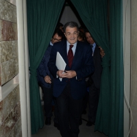 Foto Nicoloro G.  03/05/2014   Rimini      Seconda delle tre " Giornate del Lavoro " organizzate dalla CGIL, tra incontri, concerti, dibattiti, idee. nella foto Romano Prodi che ha tenuto una " lectio magistralis " sulle politiche sbagliate.