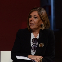 Foto Nicoloro G.  04/05/2014   Rimini     Ultima delle tre " Giornate del Lavoro " organizzate dalla CGIL, tra incontri, concerti, dibattiti, idee. nella foto la giornalista Maria Latella che ha moderato il dibattito sul tema " Riforme istituzionali: una sfida per il Paese ".