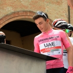 Foto Nicoloro G.   21/05/2019   Ravenna   10° tappa del 102° Giro d' Italia da Ravenna a Modena. nella foto la Maglia Rosa Valerio Conti firma alla partenza.