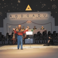 Foto Nicoloro G. 01/04/2011 Rimini Assemblea 2011 del Grande Oriente d’ Italia che riunisce tutte le Logge d’ Italia sul tema dell’ Unità d'Italia ” Dopo 150 anni per restare insieme”. nella foto Emanuele Montagna recita nel Salone del Tempio