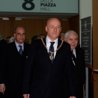 Foto Nicoloro G.  10/04/2015  Rimini    Assise annuale del Grande Oriente d' Italia, la più importante istituzione massonica italiana, dal titolo " Il coraggio delle idee, la costanza delle azioni ". nella foto il Gran Maestro Stefano Bisi.