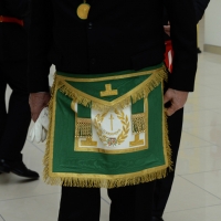 Foto Nicoloro G.   10/04/2015  Rimini    Assise annuale del Grande Oriente d' Italia, la più importante istituzione massonica italiana, dal titolo " Il coraggio delle idee, la costanza delle azioni ". nella foto uno dei tradizionali e diversi grembiulini indossati dai massoni.
