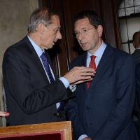 Foto Nicoloro G. 23/09/2013 Milano Incontro ” I Comuni d’ Italia per l’ Expo ” con la partecipazione del presidente della Camera Laura Boldrini. nella foto Piero Fassino – Ignazio Marino  