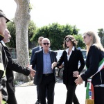 Foto Nicoloro G.   24/05/2023   Localita' San Pancrazio - Russi ( Ravenna ).   Si sono svolti nella Pieve di San Pancrazio i funerali di Stato di due delle 15 vittime accertate in seguito all' alluvione che ha colpito le zone del ravennate. nella foto la ministra Anna Maria Bernini al suo arrivo in chiesa  accolta dal prefetto Castrese de Rosa e dal sindaco di Russi Valentina Palli.