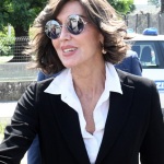 Foto Nicoloro G.   24/05/2023   Localita' San Pancrazio - Russi ( Ravenna ).   Si sono svolti nella Pieve di San Pancrazio i funerali di Stato di due delle 15 vittime accertate in seguito all' alluvione che ha colpito le zone del ravennate. nella foto la ministra Anna Maria Bernini.