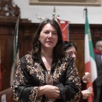 Foto Nicoloro G.   29/03/2023   Bagnacavallo   (RA)   Si sono svolti oggi i funerali dell\' attore Ivano Marescotti. nella foto la moglie dell\' attore Erika Leonelli.