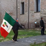 Foto Nicoloro G.   29/03/2023   Bagnacavallo   (RA)   Si sono svolti oggi i funerali dell\' attore Ivano Marescotti. nella foto una bandiera dell\' ANPI cui l\' attore era molto legato.