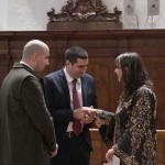 Foto Nicoloro G.   29/03/2023   Bagnacavallo   (RA)   Si sono svolti oggi i funerali dell\' attore Ivano Marescotti. nella foto da sinistra l\' assessore Fabio Sbaraglia, il sindaco di Ravenna Micele de Pascale e la moglie dell\' attore Erika Leonelli.