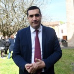 Foto Nicoloro G.   29/03/2023   Bagnacavallo   (RA)   Si sono svolti oggi i funerali dell' attore Ivano Marescotti. nella foto il sindaco di Ravenna Michele de Pascale.