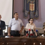 Foto Nicoloro G.   12/07/2023   Ravenna   Il commissario al post-alluvione generale Francesco Paolo Figliuolo a Ravenna incontra i sindaci dei comuni alluvionati. nella foto da sinistra il prefetto Castrese De Rosa, l\' assessora regionale Irene Priolo, il sindaco Michele de Pascale e il generale Francesco Paolo Figliuolo.