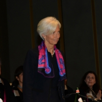 Foto Nicoloro G.  09/12/2014    Milano    Inaugurazione dell' Anno Accademico 2014-2015 dell' Università Bocconi. nella foto il direttore generale del FMI Christine Lagarde.
