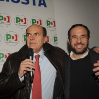 Foto Nicoloro G. 19/01/2013 Milano Inaugurazione della nuova sede del Circolo PD Romana-Calvairate alla presenza del segretario generale del PD Pierluigi Bersani. nella foto Pierluigi Bersani – Umberto Ambrosoli