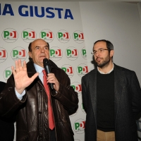 Foto Nicoloro G. 19/01/2013 Milano Inaugurazione della nuova sede del Circolo PD Romana-Calvairate alla presenza del segretario generale del PD Pierluigi Bersani. nella foto Pierluigi Bersani – Umberto Ambrosoli  