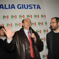 Foto Nicoloro G. 19/01/2013 Milano Inaugurazione della nuova sede del Circolo PD Romana-Calvairate alla presenza del segretario generale del PD Pierluigi Bersani. nella foto Pierluigi Bersani – Umberto Ambrosoli  