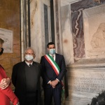 15/05/2021   Ravenna  Inaugurazione del Museo Dante alla presenza del ministro dell' Istruzione. nella foto il Ministro Patrizio Bianchi visita la tomba di Dante accompagnato dal sindaco Michele de Pascale.