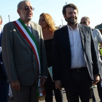 Foto Nicoloro G.  28/07/2015   Ravenna   Il ministro dei Beni e delle AttivitÃ  culturali inaugura il nuovo sito archeologico dell' Antico Porto di Classe. nella foto il ministro Dario Franceschini con il sindaco di Ravenna Fabrizio Matteucci.