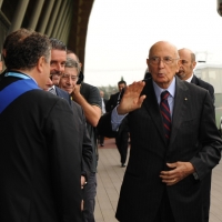 Foto Nicoloro G. 29/09/2012 Cesena ( FC ) Inaugurazione, alla presenza del Capo dello Stato, della nuova sede della Technogym, prima " Wellness Valley " al mondo. nella foto Il Capo dello Stato Giorgio Napolitano