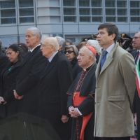 Foto Nicoloro G. 21/03/2011 Milano Inaugurazione alla presenza del Capo dello Stato della nuova sede della Regione Lombardia. nella foto Giorgio Napolitano e Dionigi Tettamanzi con le altre autorità