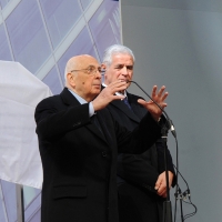 Foto Nicoloro G. 21/03/2011 Milano Inaugurazione alla presenza del Capo dello Stato della nuova sede della Regione Lombardia. nella foto  Giorgio Napolitano – Roberto Formigoni