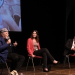 Foto Nicoloro G.   28/05/2024   Ravenna   Incontro-dibattito sul tema ' Insieme per la Pace '. nella foto da sinistra l'attore e scrittore Moni Ovadia, l' europarlamentare M5S Sabrina Pignedoli e il docente LUIS Alessandro Orsini.