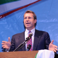 Foto Nicoloro G. " Citazione obbligatoria " Milano 25/10/2010 Il presidente della Camera e' al Teatro Derby a Milano, nelle nuove vesti di leader di Futuro e Liberta’, per un incontro pubblico con simpatizzanti, militanti dei circoli di Generazione Italia e amministratori locali fuoriusciti dal Pdl. nella foto Benedetto Della Vedova