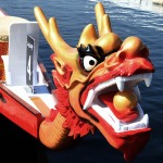 Foto Nicoloro G.   03/09/2024   Ravenna   14esima edizione del Campionato mondiale di Dragon Boat. E\' una competizione di origini cinersi che vede la partecipazione di 172 squadre provenienti da 32 nazioni con oltre settemila atleti per quasi 500 gare. il programma prevede gare di 200 mt., 500 mt. e 2 km. su imbarcazioni di lunghezza variabile da 8 a oltre 18 metri. nella foto la testa di un dragon boat.