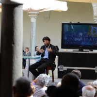 Foto Nicoloro G.  19/09/2015  Ravenna    Quinta edizione di ' Dante 2021 ' che celebra i 750 anni dalla nascita del Sommo Poeta. nella foto il filosofo Massimo Cacciari, che e' intervenuto sul tema ' Toccare il Dio: mistica dantesca '